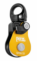 Pulley with swivel hinge PETZL SPIN S1 yellow
