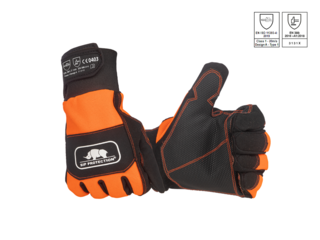 Chainsaw gloves SIP PROTECTION 2XD3 orange/black