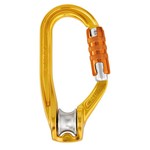 Carabiner with PETZL ROLLCLIP Triact-Lock pulley